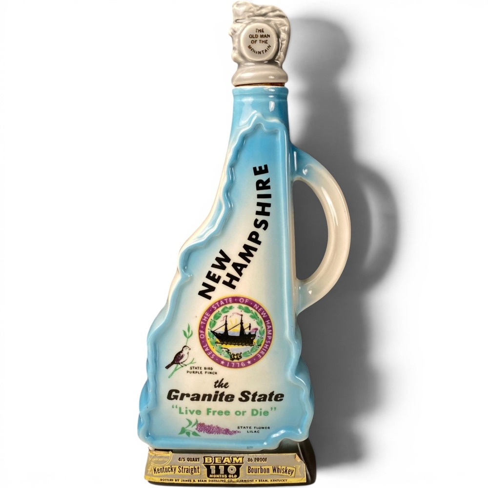 Vintage 1968 Jim Beam New Hampshire Granite State Regal China Decanter Bottle